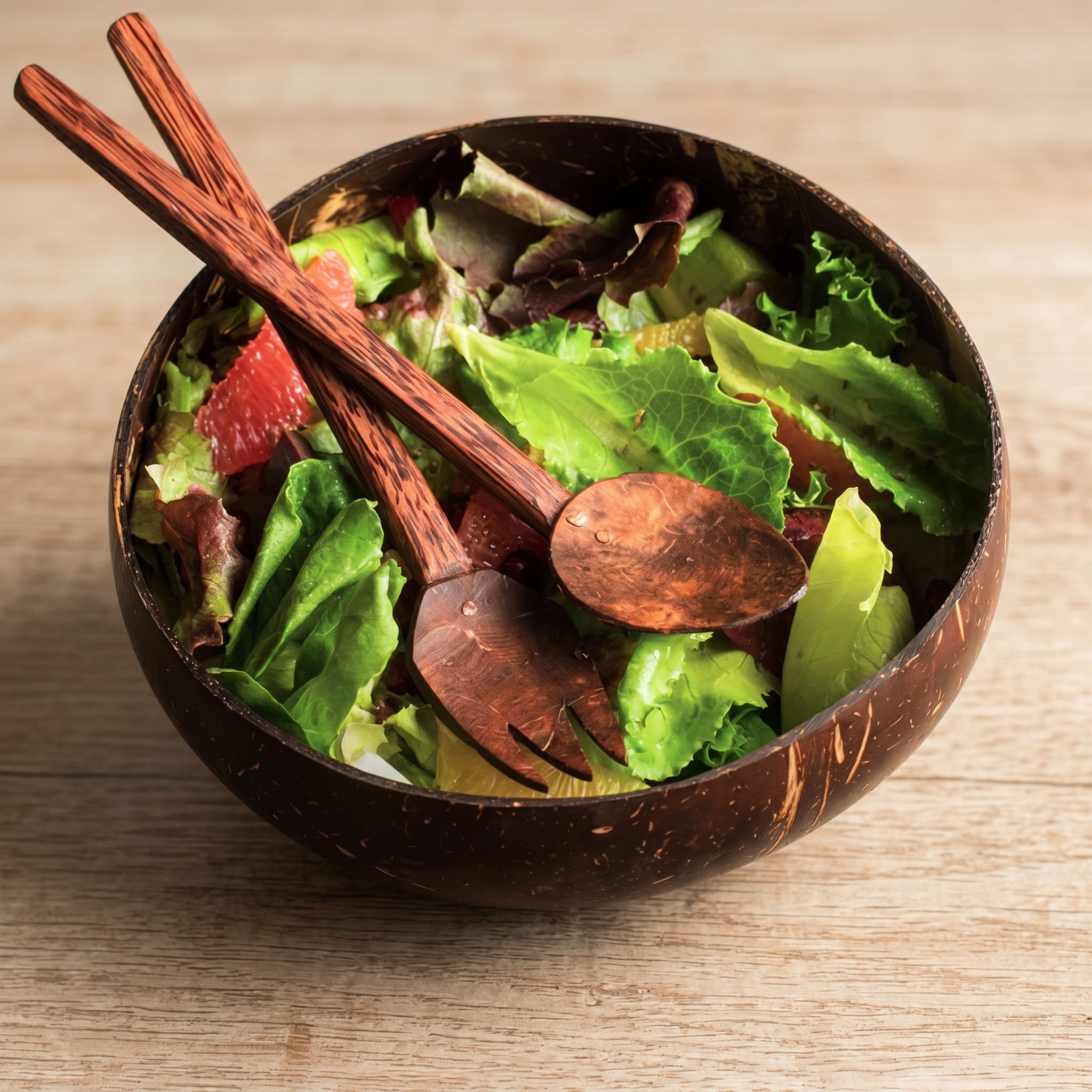 Coconut Shell Fork &amp; Spoon Set