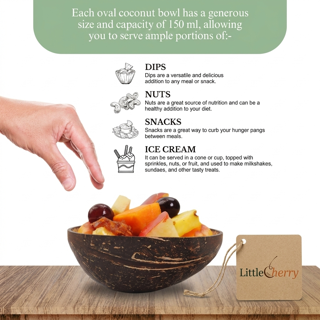 Natural Coconut Oval Bowl 200ml