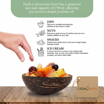 Natural Coconut Oval Bowl 200ml
