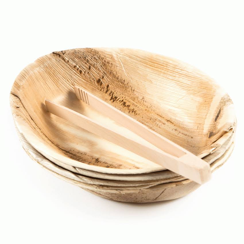 Palm Leaf 12" Salad/Serving Bowl - 10 pack