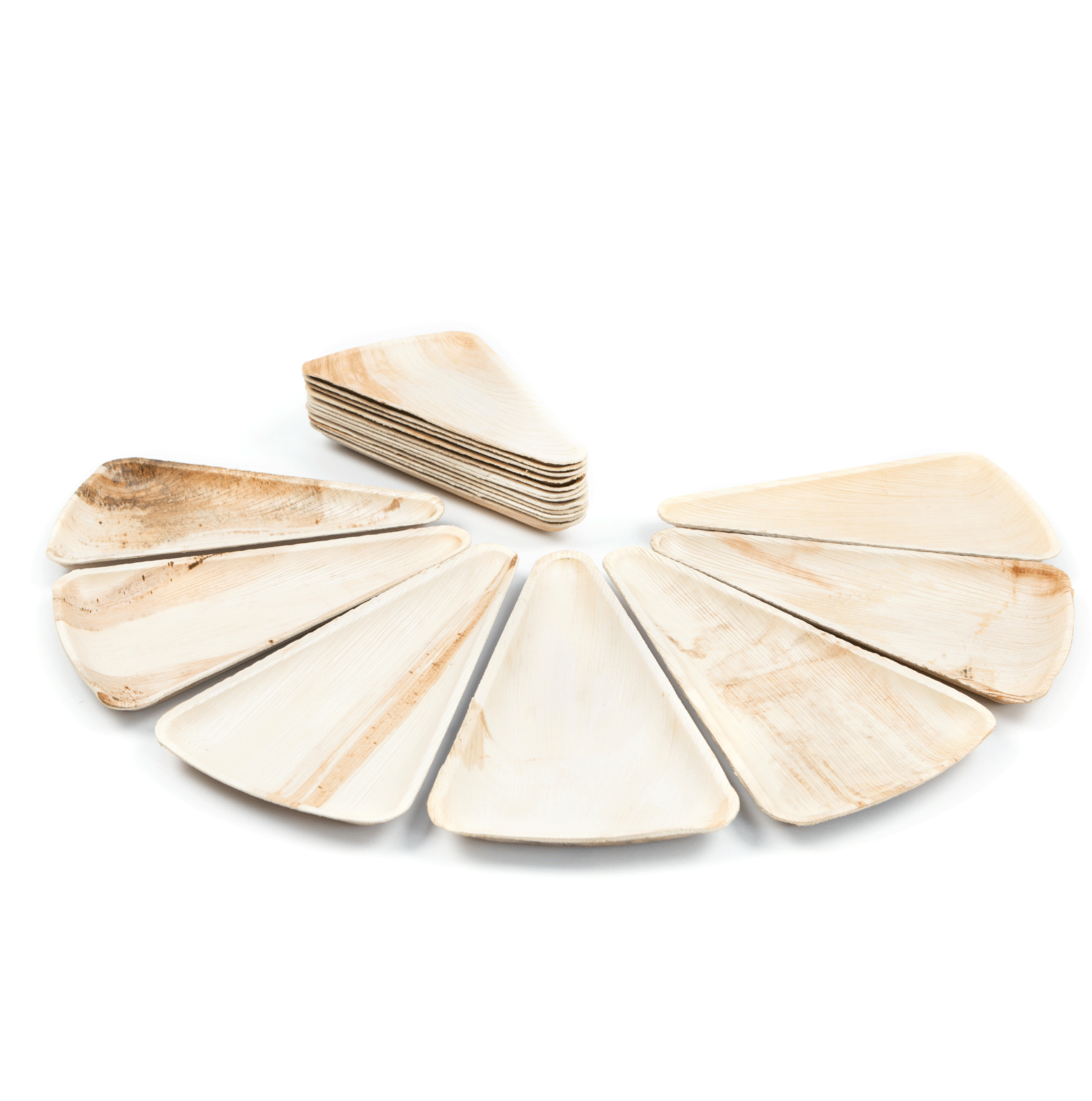 Palm Leaf 10" Triangle Slice Plate - Case of 100