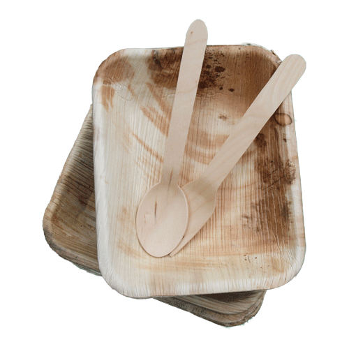 Palm Leaf 6" Rectangle Plate/Dish - Case of 100