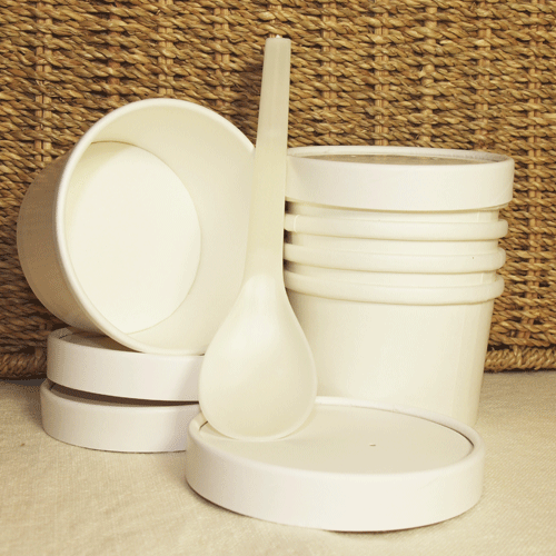 White Paper Food/Soup Pot  8oz - 25 Pack