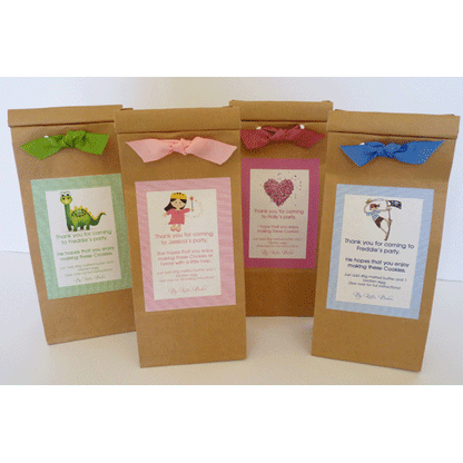 Personalised Cookie Party Bags - Dinosaur Label