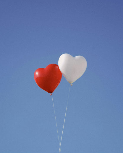 Biodegradable Balloons: Red/White Heart (10 pack)