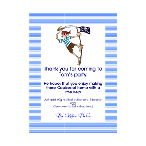 Personalised Cookie Party Bags - Pirate Label