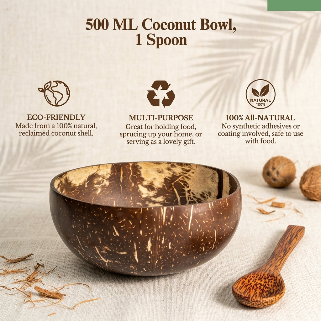 Large 500ml Polished Coconut Bowl