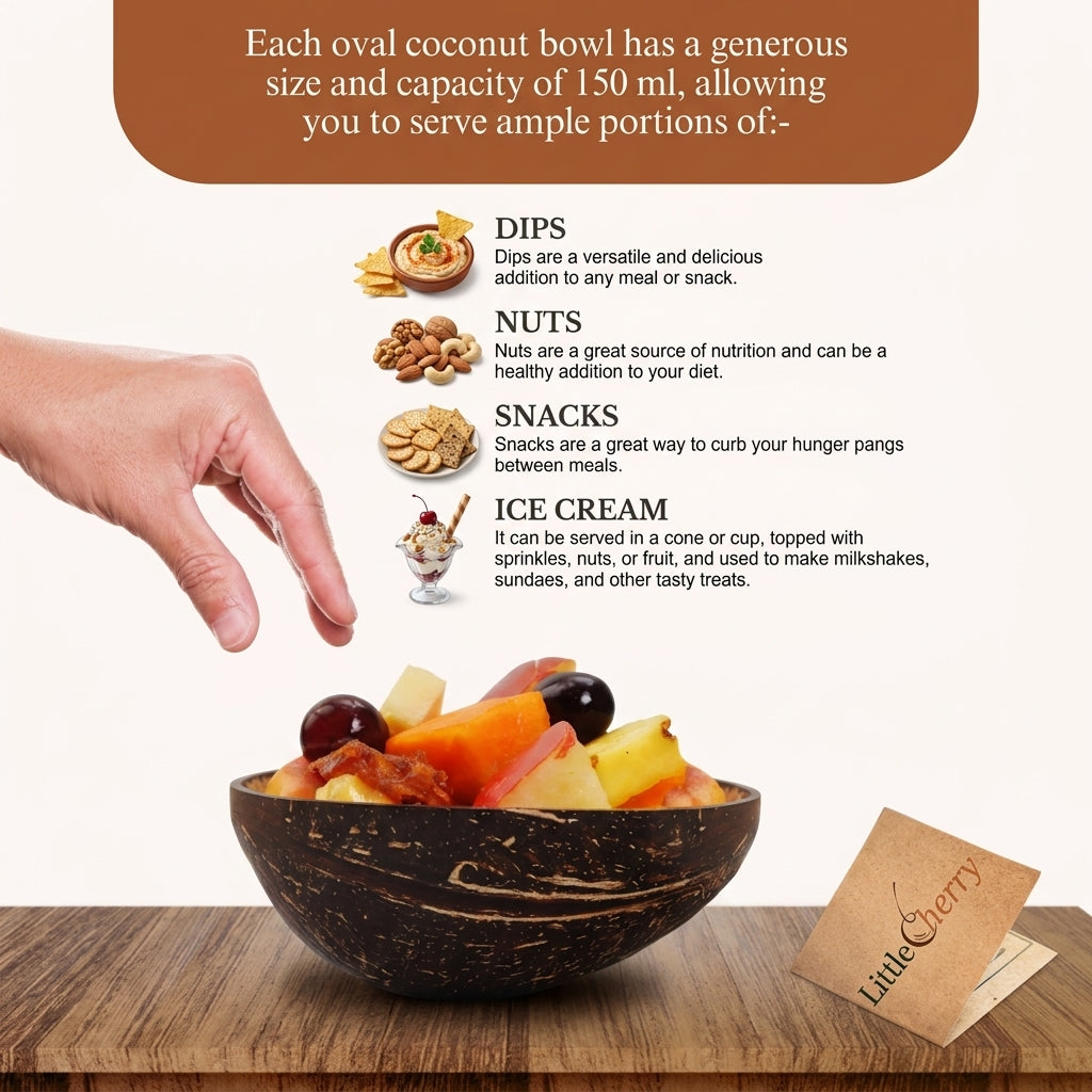 Polished Coconut Oval Bowl 200ml