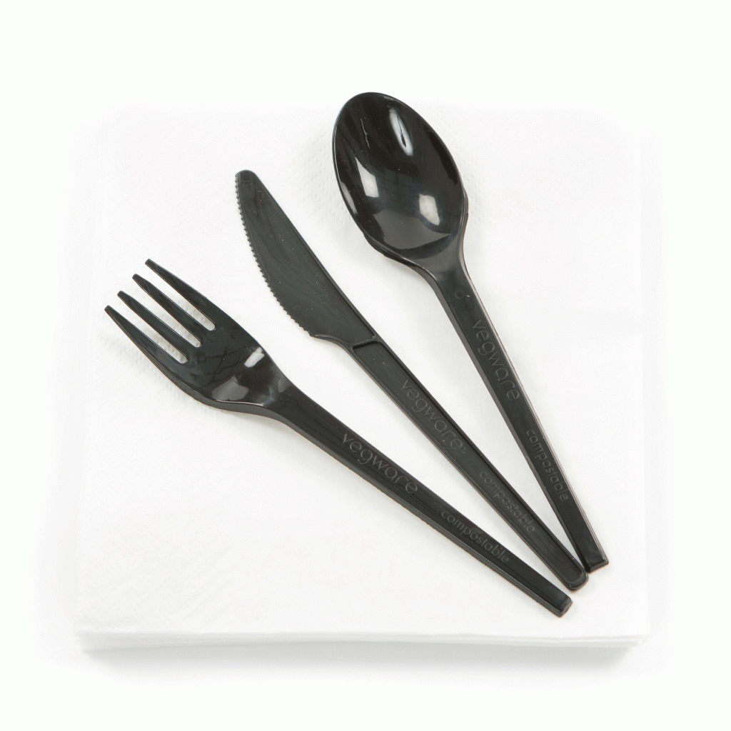 Recycled RCPLA Spoons - Black 50 Pack