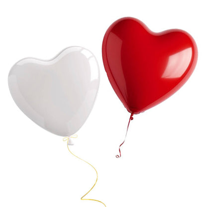 Biodegradable Balloons: Red/White Heart (10 pack)