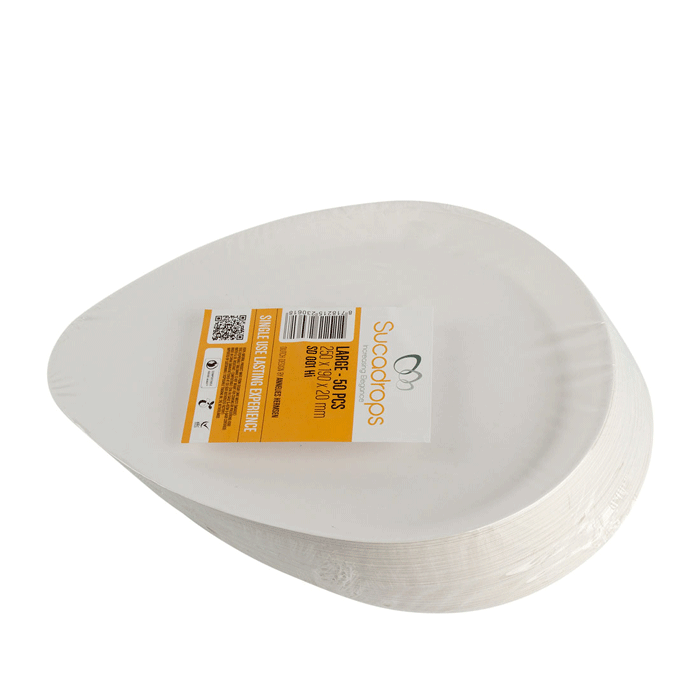 Sugarcane Plates by Sucadrop, Large - Pack of 50