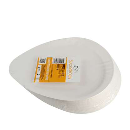 Sugarcane Plates by Sucadrop, Large - Pack of 50