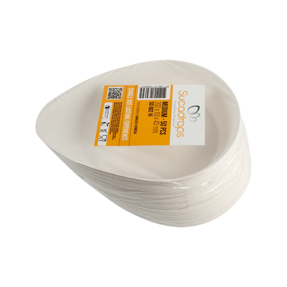 Sugarcane Plates/Bowl by Sucadrop, Teardrop Small - Pack of 50