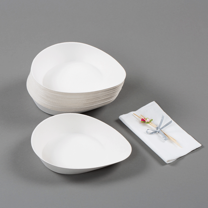 Sugarcane Plates/Bowl by Sucadrop, Teardrop Small - Pack of 50