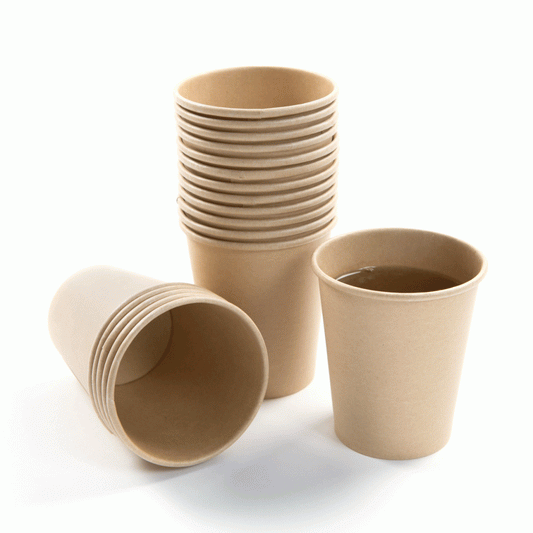 Unbleached Brown Kraft Hot Cups 8oz - 50 Pack