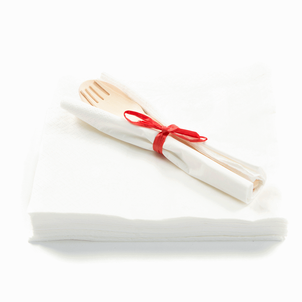 White Napkins 2 Ply 33cm: Case of 2000